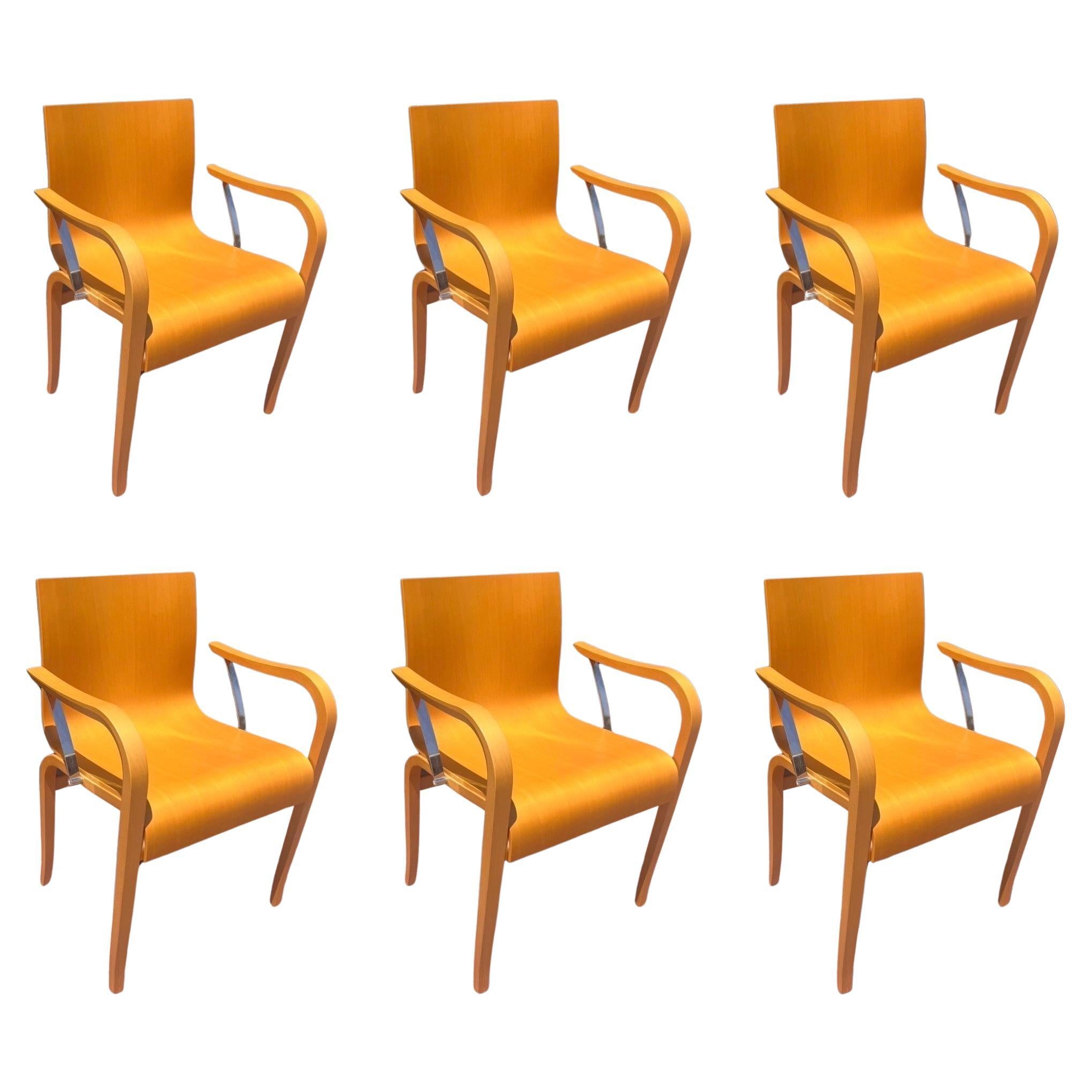 Seof 6 Italian Postmodern Ginotta Armchairs by Enrico Franzolini for Crassevig