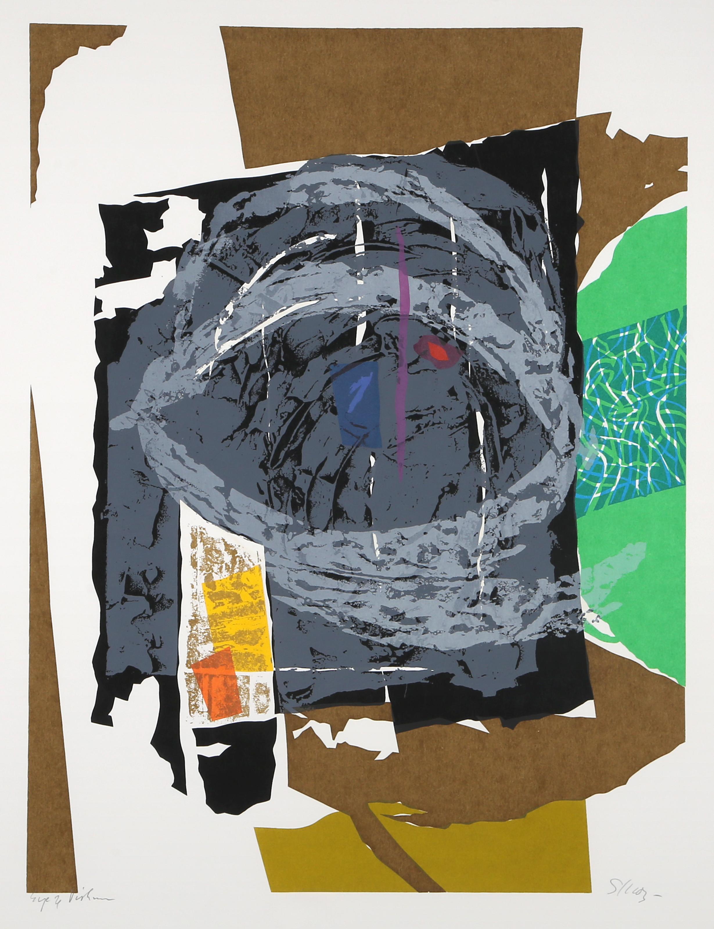 Eye of Vishnu, Abstract Expressionist Screenprint by Seong Moy