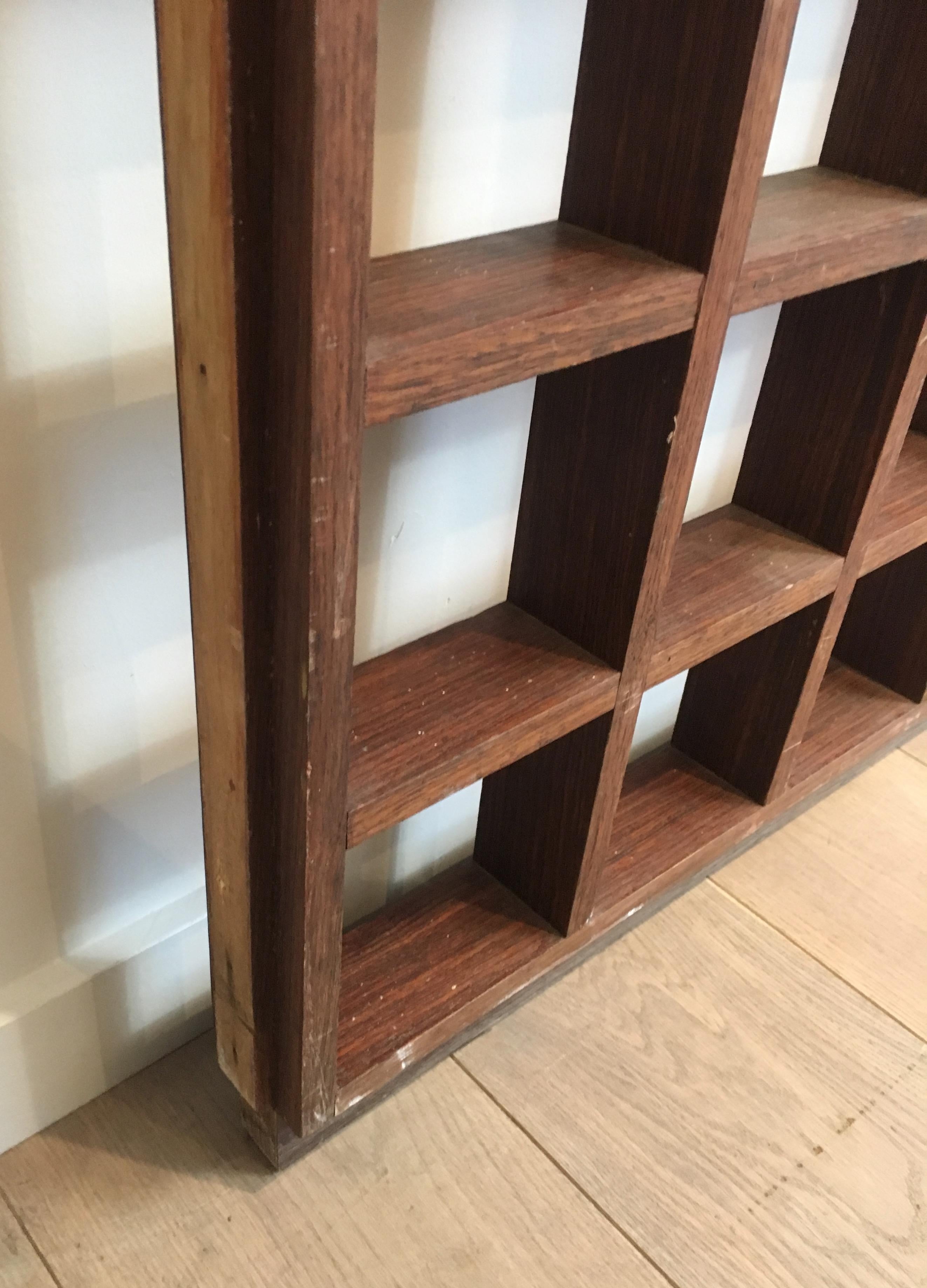 Separation Shelf Made of Exotic Wood, circa 1970 For Sale 5