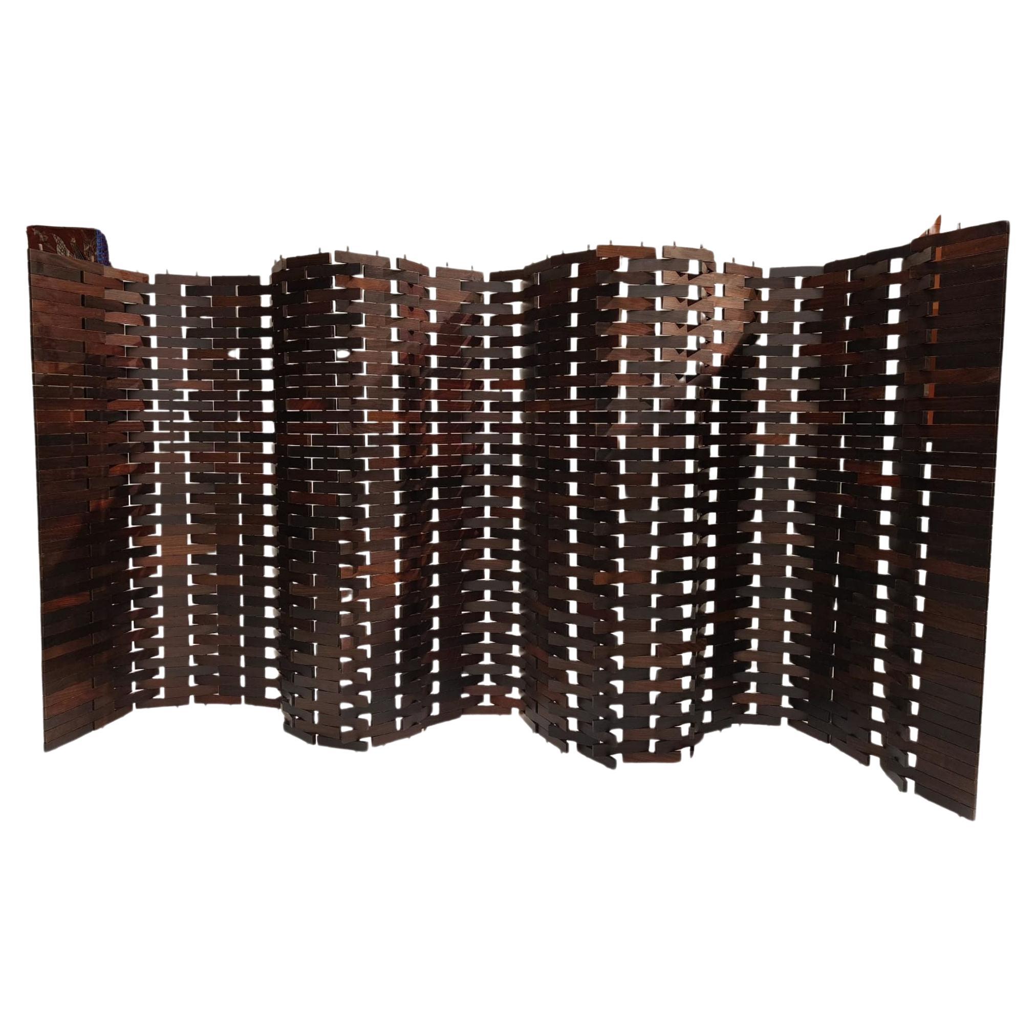 Separé in legno teak, manifattura italiana, anni 
70/
80 ca.