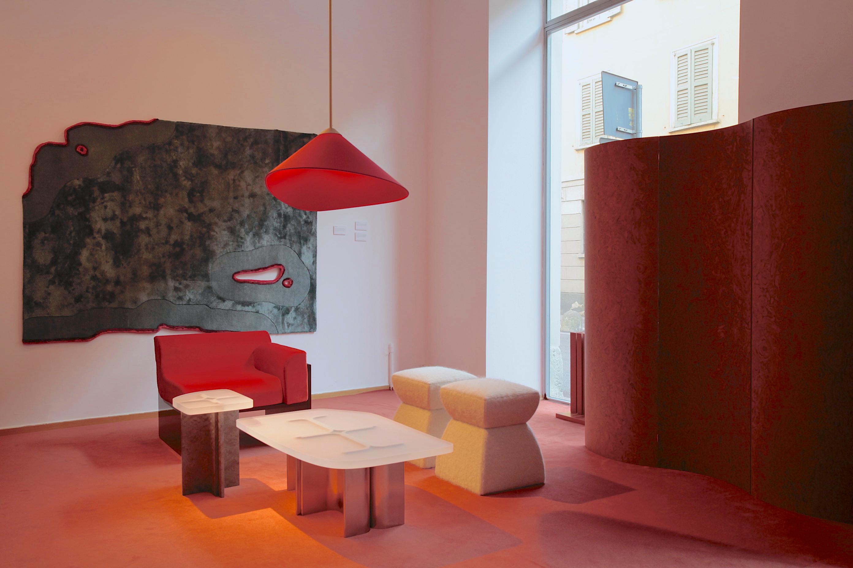 Italian Folding Screen 'Separe' Room Divider in Terracotta Elm burl Veneer For Sale