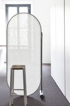 Separè Room Divider with Semi-Transparent and Natural Fabric by Mingardo