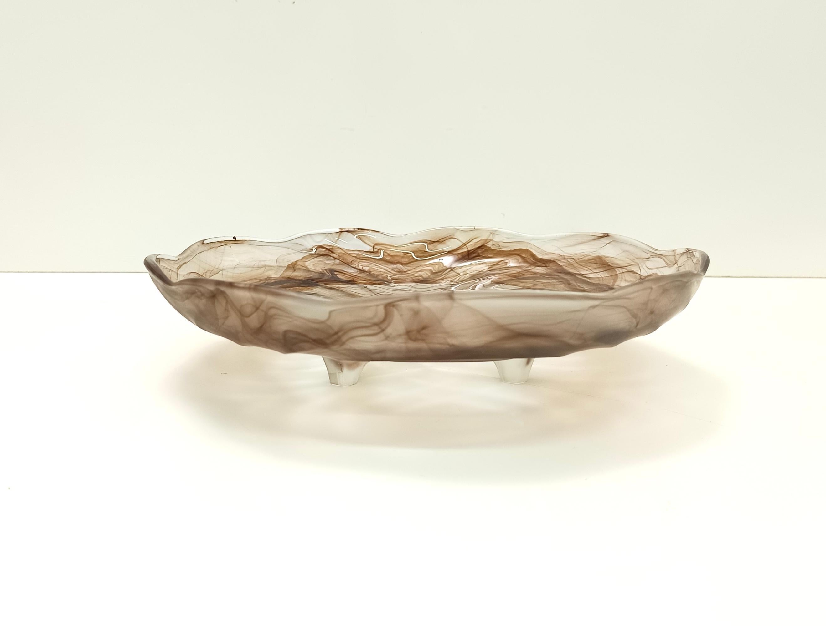 Cuenco o Centro de Mesa de Cristal Nube Sepia mod. Rotterdam de Walther & Sohne, Alemania en Excelente estado para la venta en Bresso, Lombardy