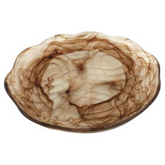 Sepia Cloud Glass Bowl or Centerpiece mod. Rotterdam by Walther & Sohne, Germany