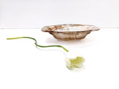 Sepia Cloud Glass Trinket Bowl or Centerpiece by George Davidson, United Kingdom