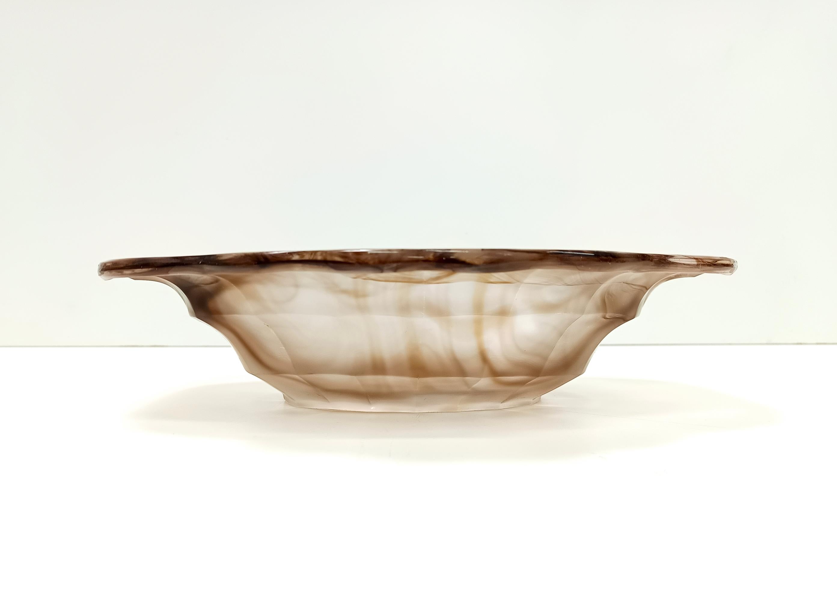 Cuenco o centro de mesa de cristal Sepia Cloud de George Davidson, Reino Unido en Excelente estado para la venta en Bresso, Lombardy