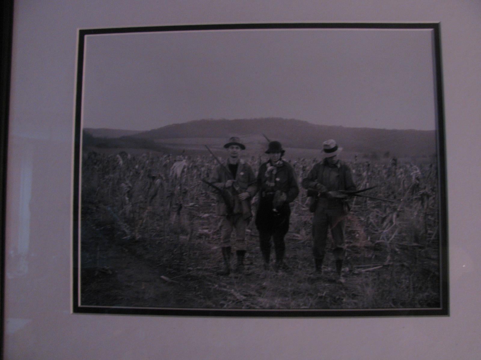 American Sepia Photography of c1930 Hunters Including a Woman with a Shotgun Rare For Sale