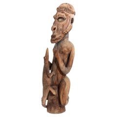Sepik Carved Polychromed Wood Figure Sculpture