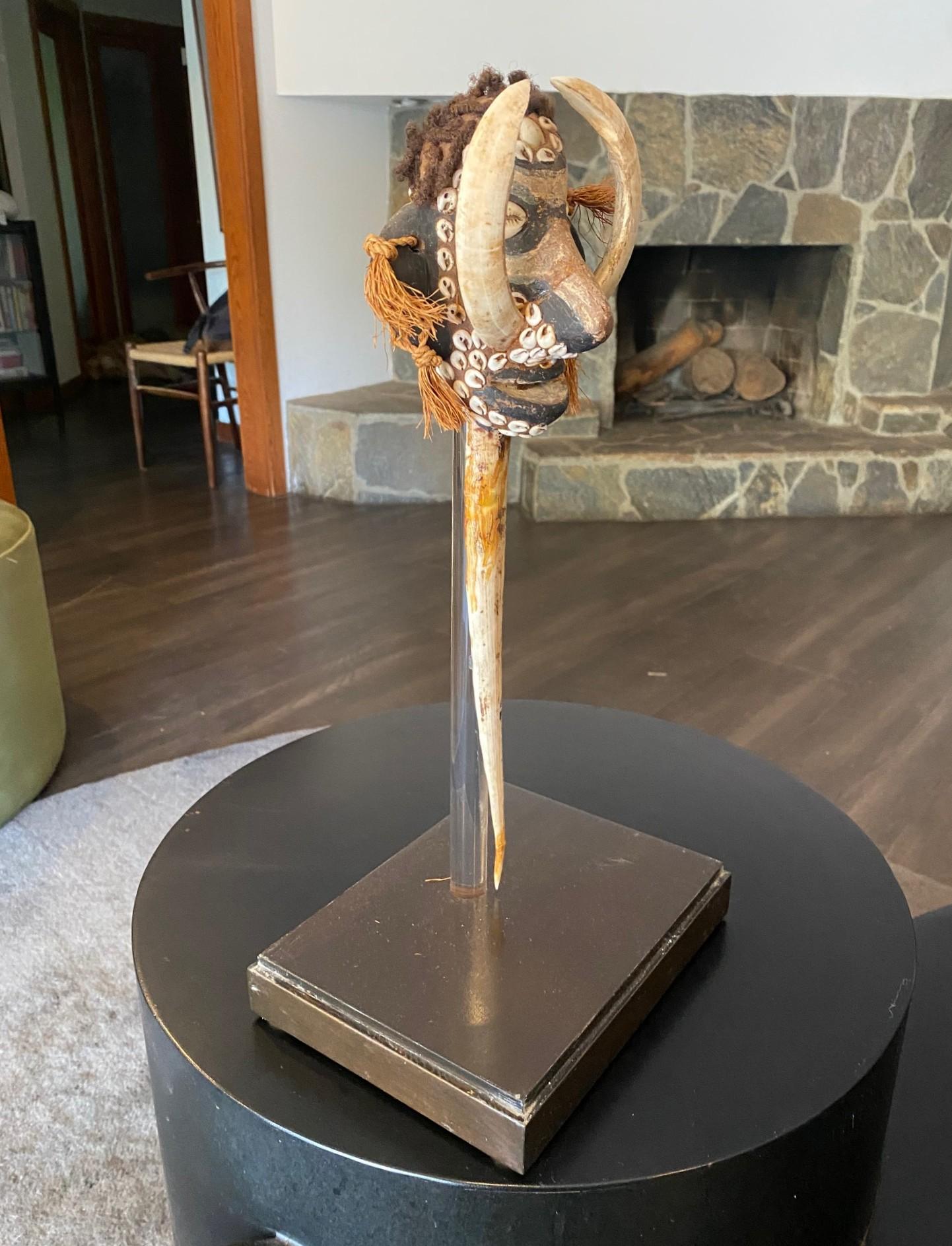 Popolo del fiume Sepik Papua &New Guinea Oceanico Primitivo Spirito Totem di Legno Figura in vendita 7