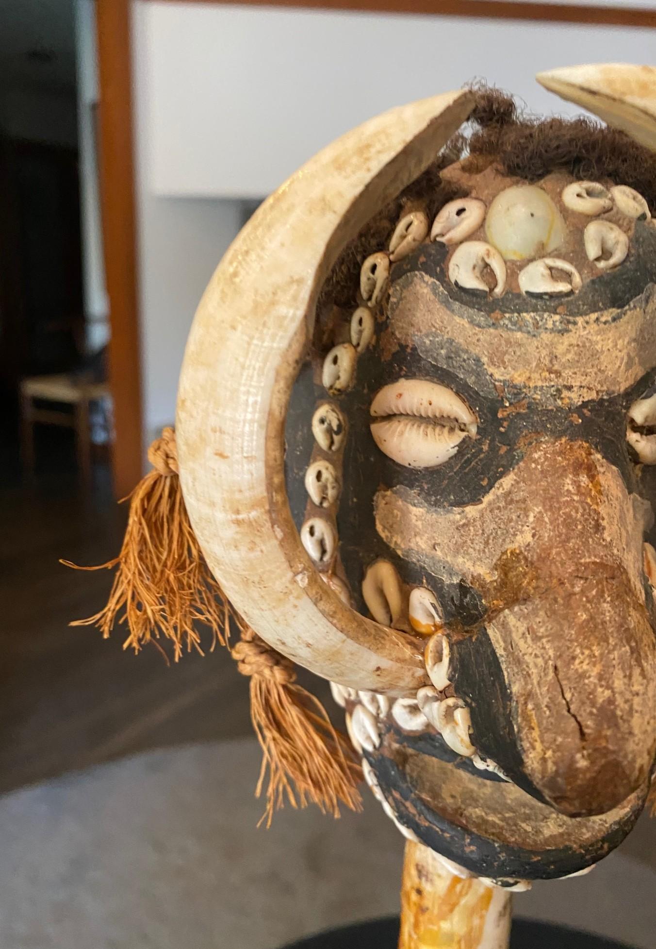 Intagliato a mano Popolo del fiume Sepik Papua &New Guinea Oceanico Primitivo Spirito Totem di Legno Figura in vendita