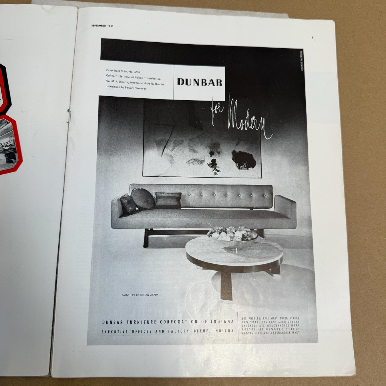 Paper Sept 1953 Reed and Follis Arts & Architecture Modernism Magazine For Sale
