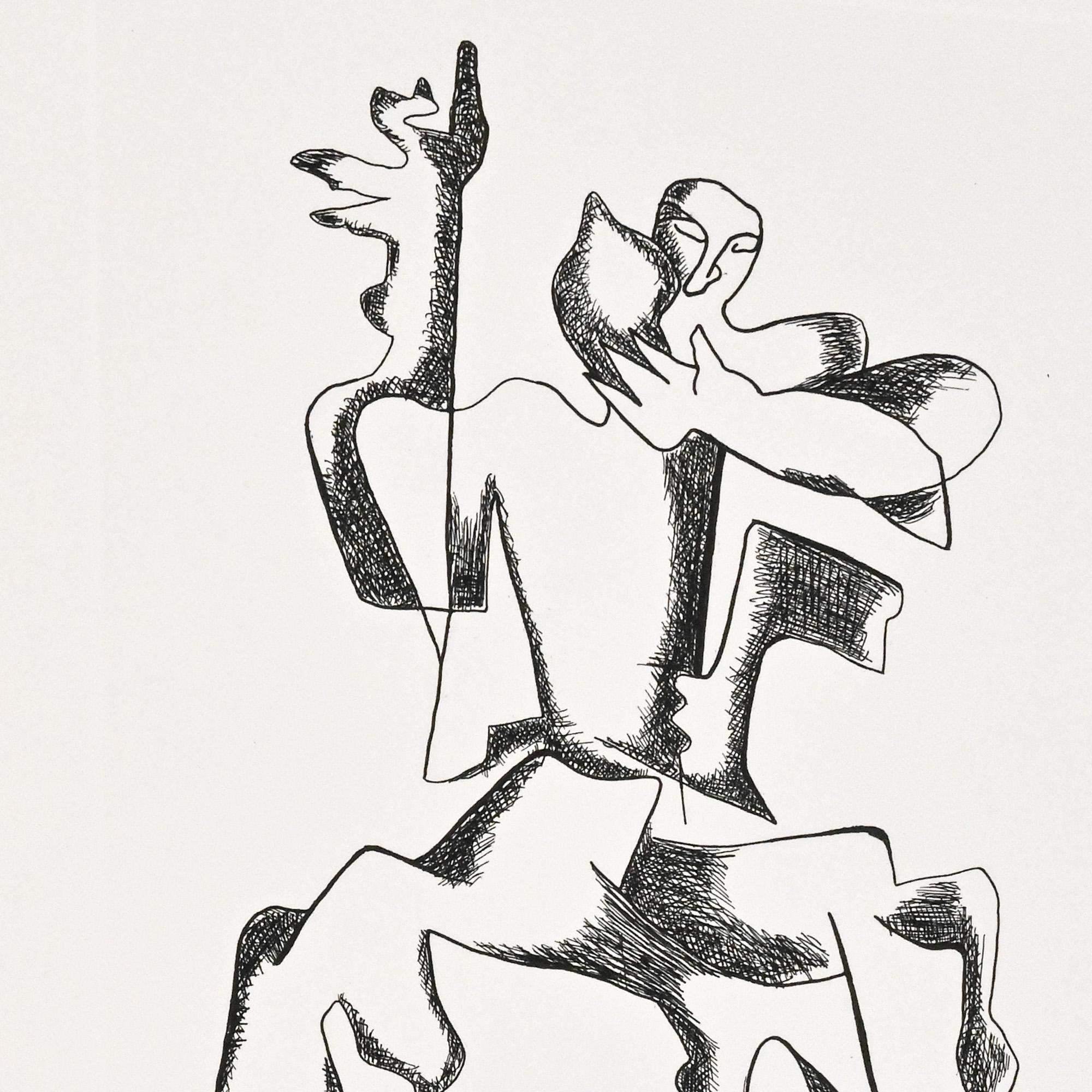 Français Sept Calligrammes d'Apollinaire 1967 Ossip Zadkine en vente
