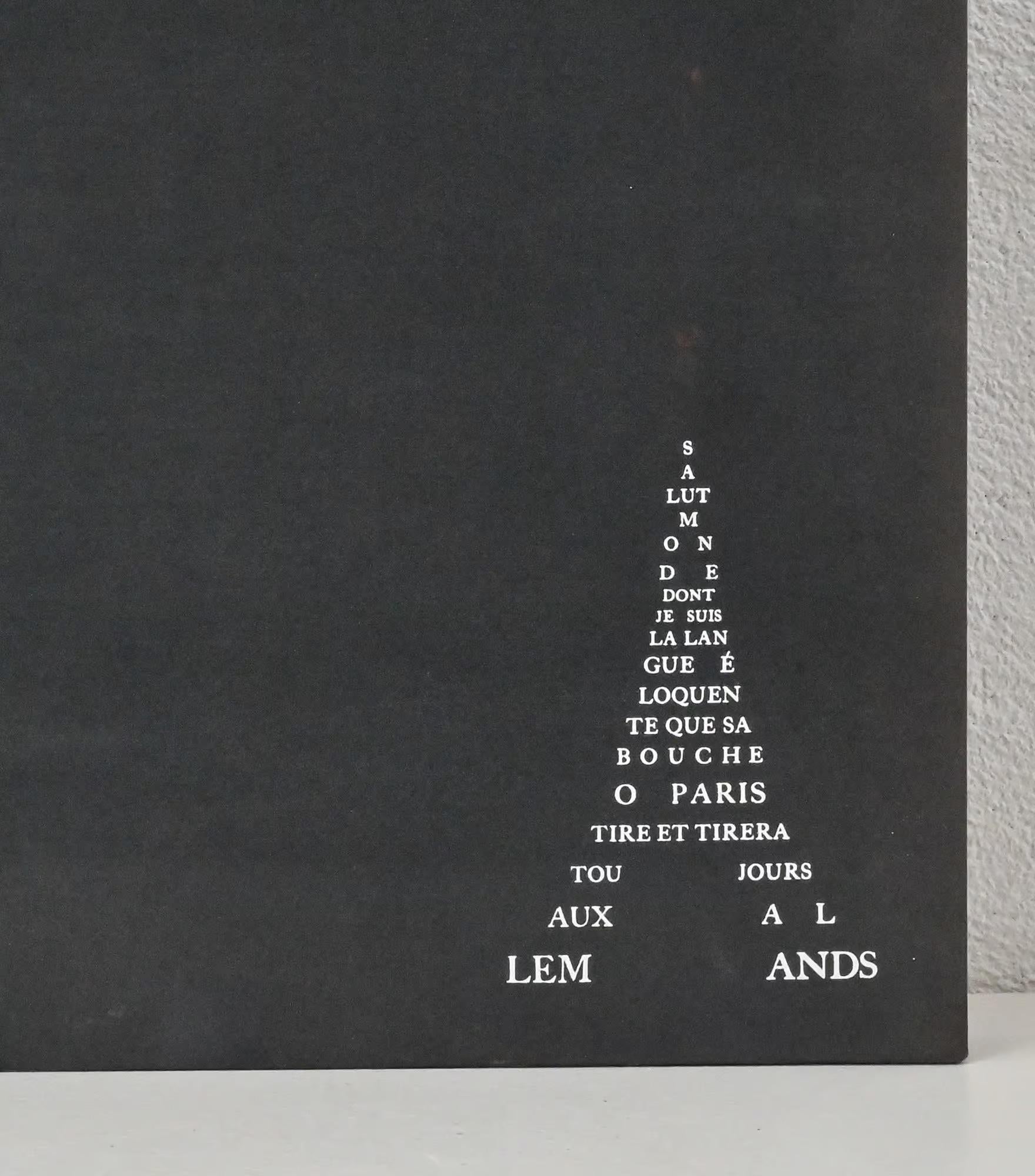 20ième siècle Sept Calligrammes d'Apollinaire 1967 Ossip Zadkine en vente