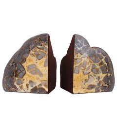 Septarian Dragon Egg Geode Bookends - A Pair