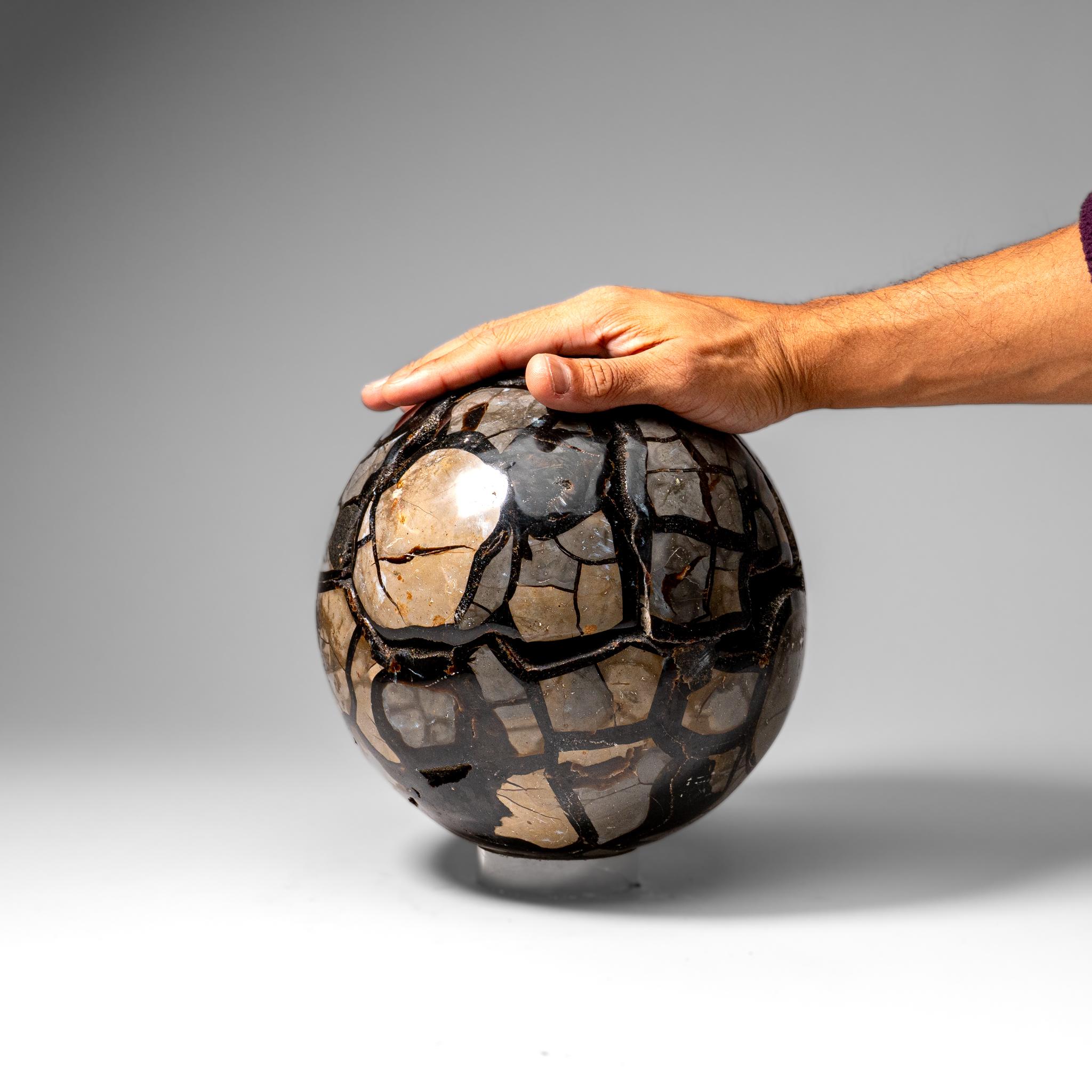 Malagasy Septarian Druzy Geode Sphere from Madagascar (24.5 lbs) For Sale