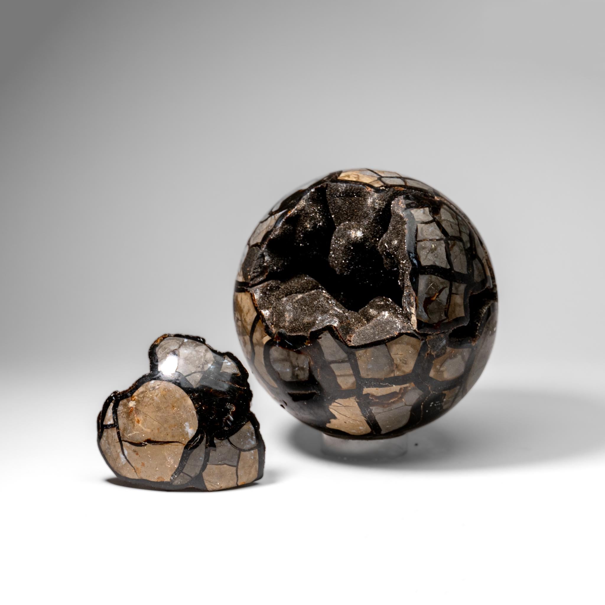 Septarian Druzy Geode Sphere from Madagascar (24.5 lbs) For Sale 1