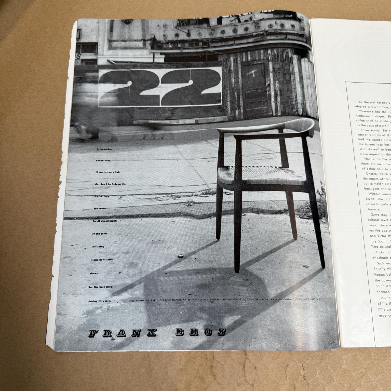 September 1952 Arts & Architecture Magazine John Entenza Mid Century Modern For Sale 4