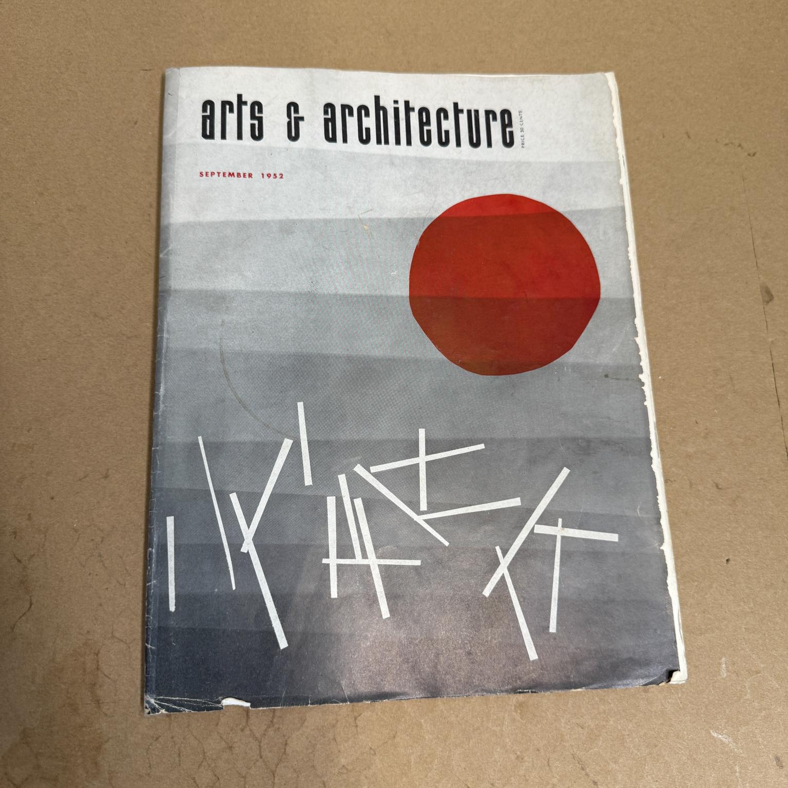 Vintage Modernism Arts & Architecture Magazine September 1952
John Entenza editor and publisher
Volume 69 No. 9
9.75 W x 12.75 H
Preowned used vintage condition
Refer to all images