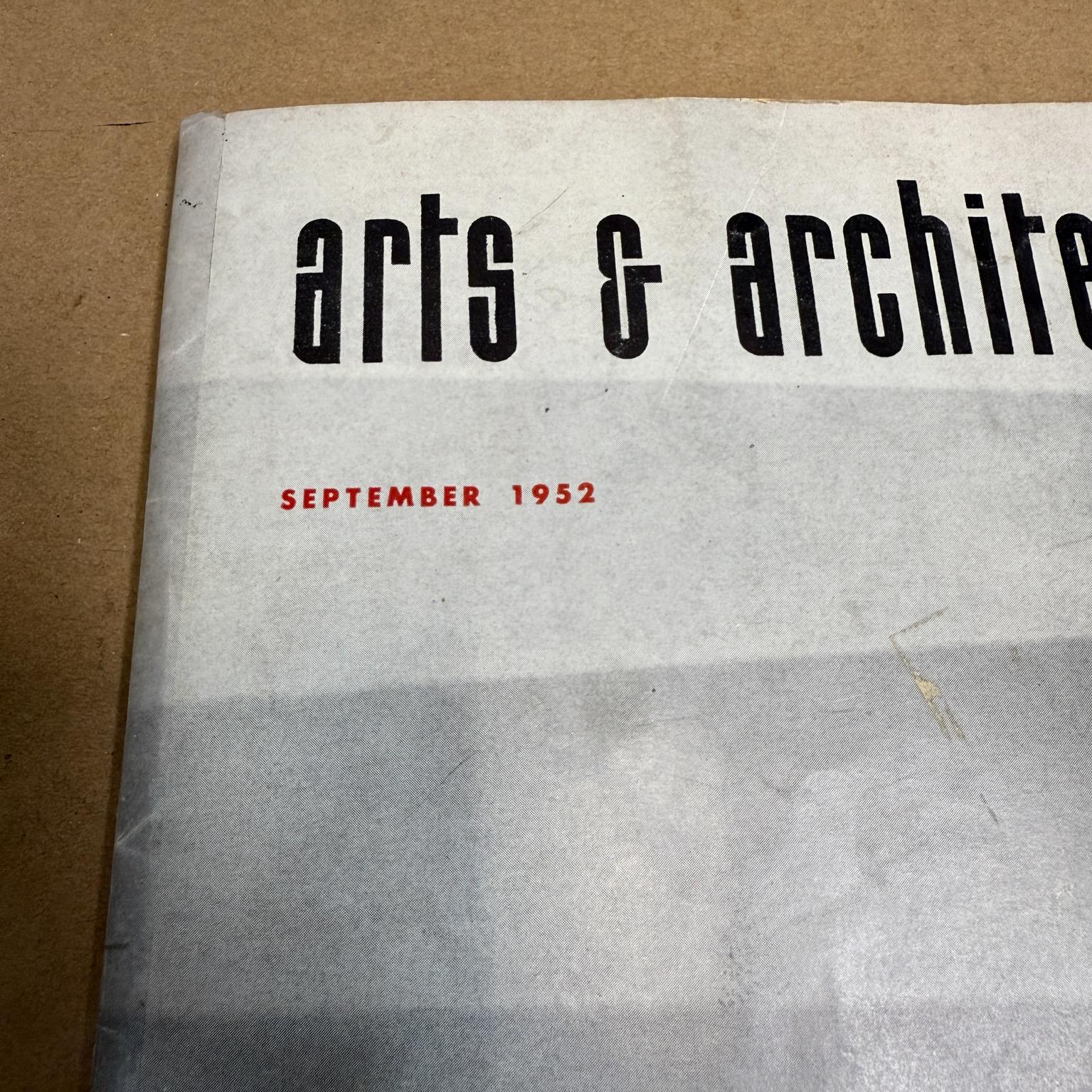 Mid-Century Modern September 1952 Arts & Architecture Magazine John Entenza Mid Century Modern For Sale