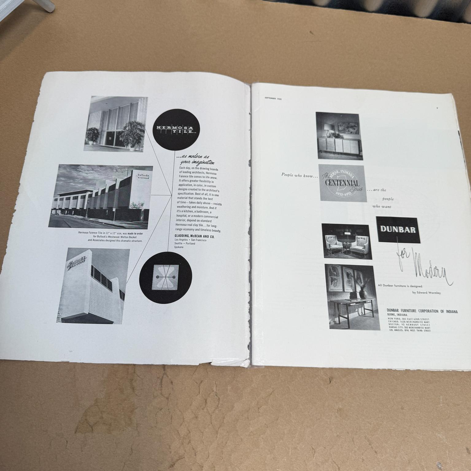 American September 1952 Arts & Architecture Magazine John Entenza Mid Century Modern For Sale
