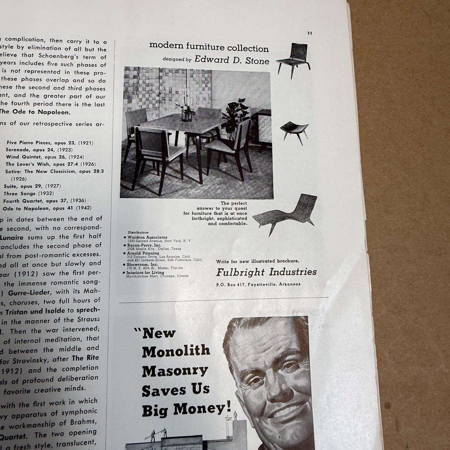 Mid-20th Century September 1952 Arts & Architecture Magazine John Entenza Mid Century Modern For Sale