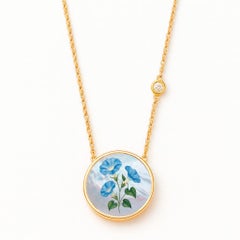 September birth month flower pendant - Morning glory flower pendant