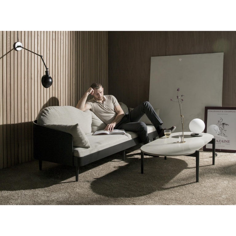 Septembre Coffee Table by Theresa Arns, Black Ash Legs and Grey Marble