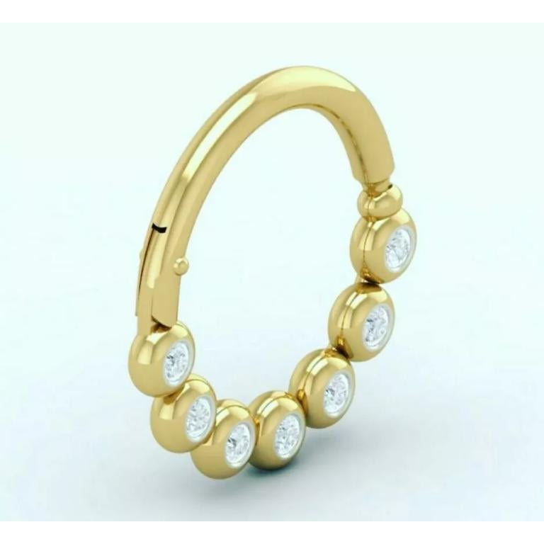 Septum Diamond Nose Ring 14k Solid Gold Genuine Diamond Women Christmas Gift
Light weight can be worn everyday

Additional information:
Condition: New without tags: A brand-new, unused, and unworn item (including handmade items) that is not in