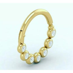 Septum Nose Ring in 14k Solid Gold and Genuine Diamond