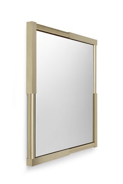 Espejo cuadrado 'Secuencia' de Marta Delgado, Latón cepillado