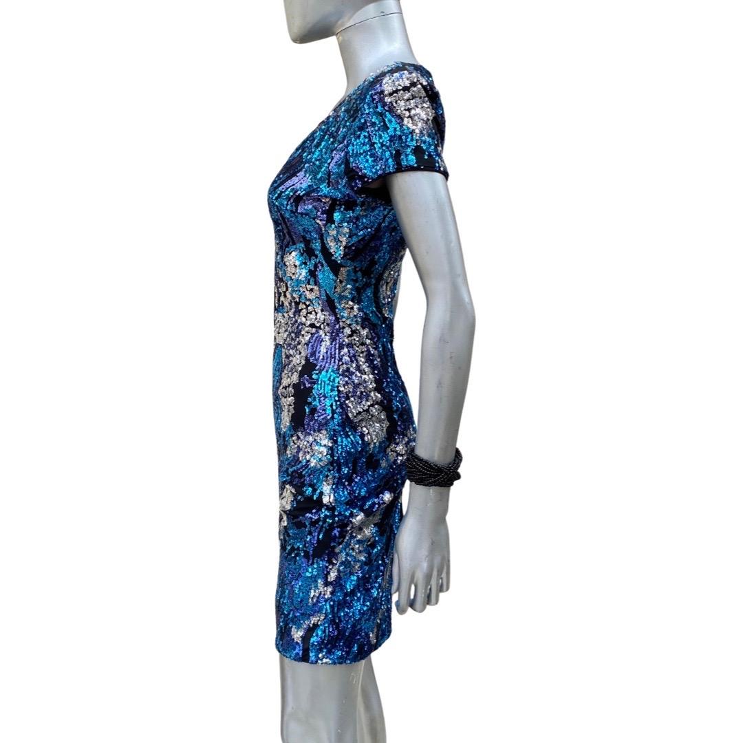 Sequin Abstract Sexy Dress w/ Full Zipper Back by ALexia Ardmor NWT Sz XS/S In New Condition For Sale In Palm Springs, CA