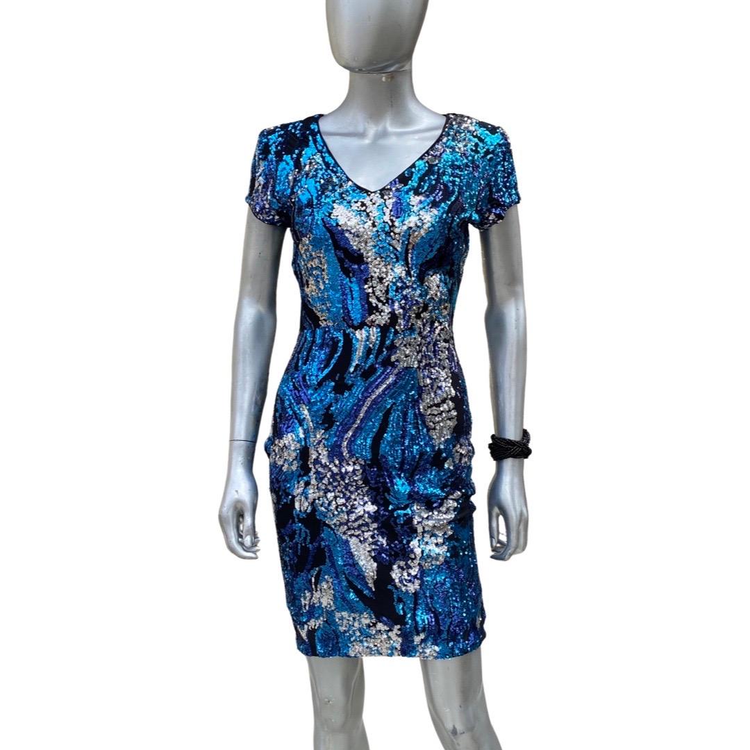Women's Sequin Abstract Sexy Dress w/ Full Zipper Back by ALexia Ardmor NWT Sz XS/S For Sale