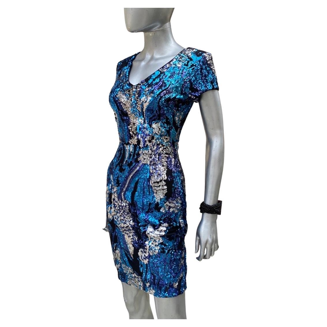 Sequin Abstract Sexy Dress w/ Full Zipper Back by ALexia Ardmor NWT Sz XS/S For Sale
