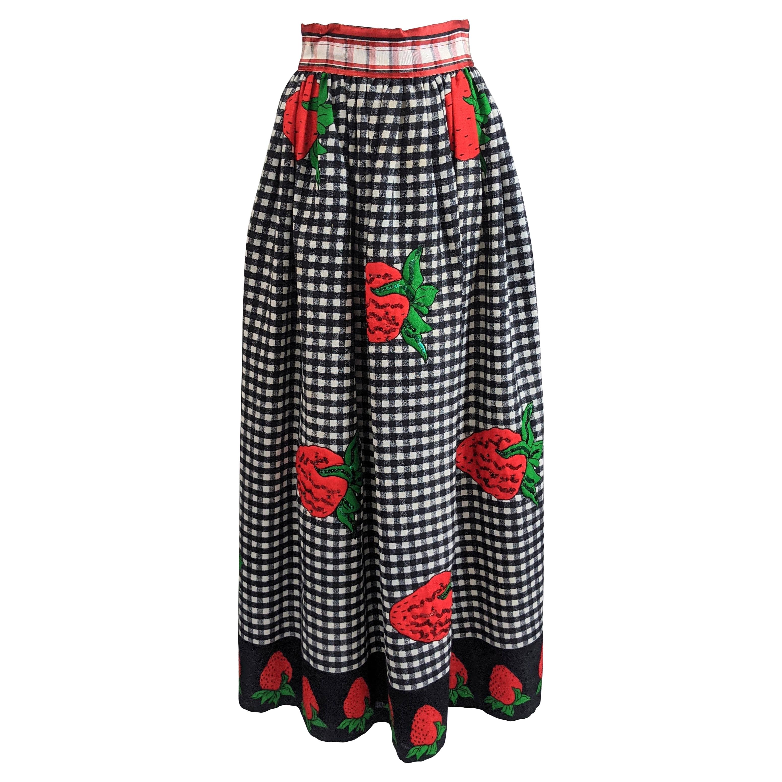 Sequin Accented Strawberry Hostess Skirt For Sale