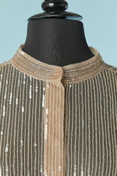 Sequin and beaded shirt on a see-through tulle base Alberta Ferretti