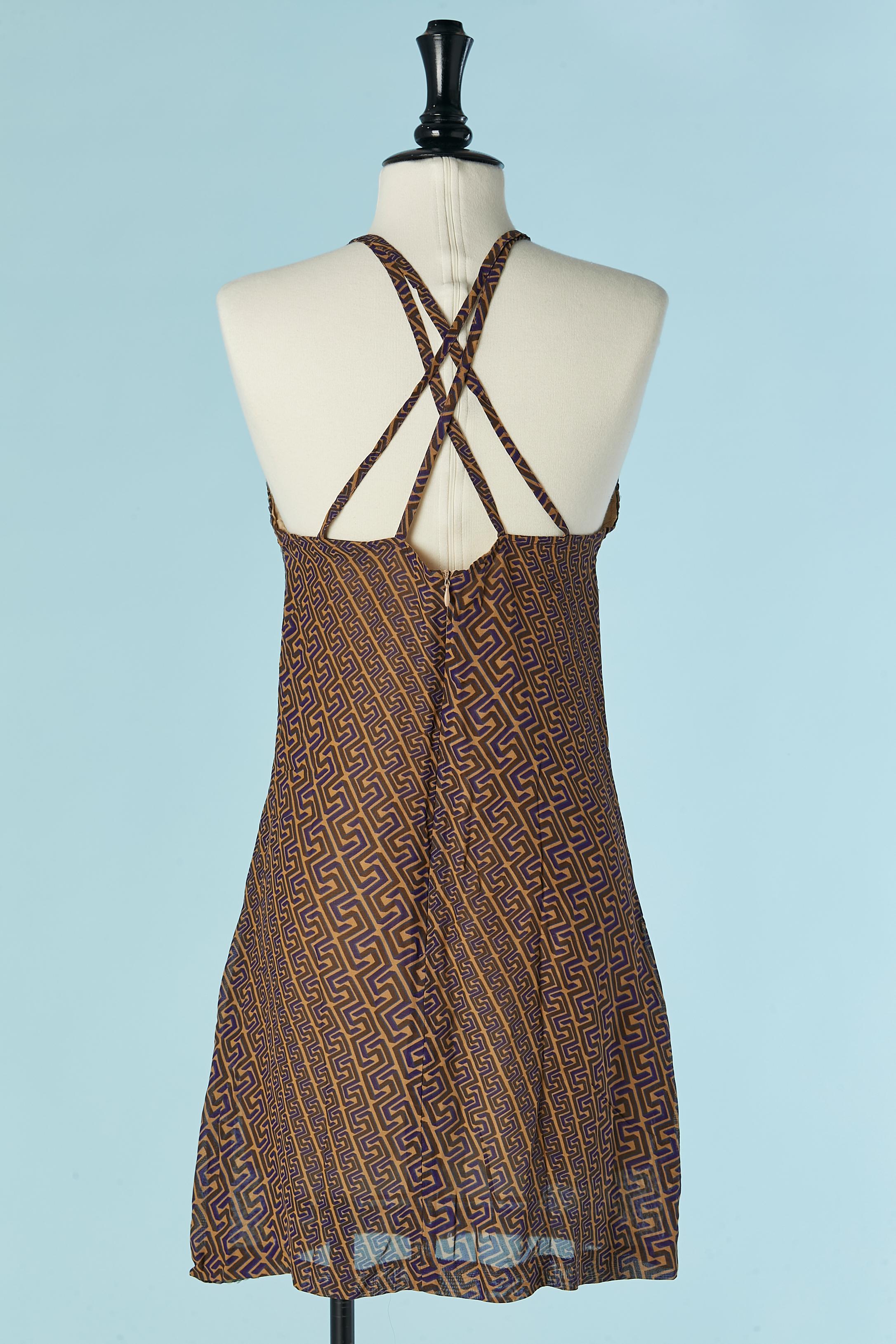 Sequin and print cocktail slip dress VERSACE JEANS COUTURE For Sale 1