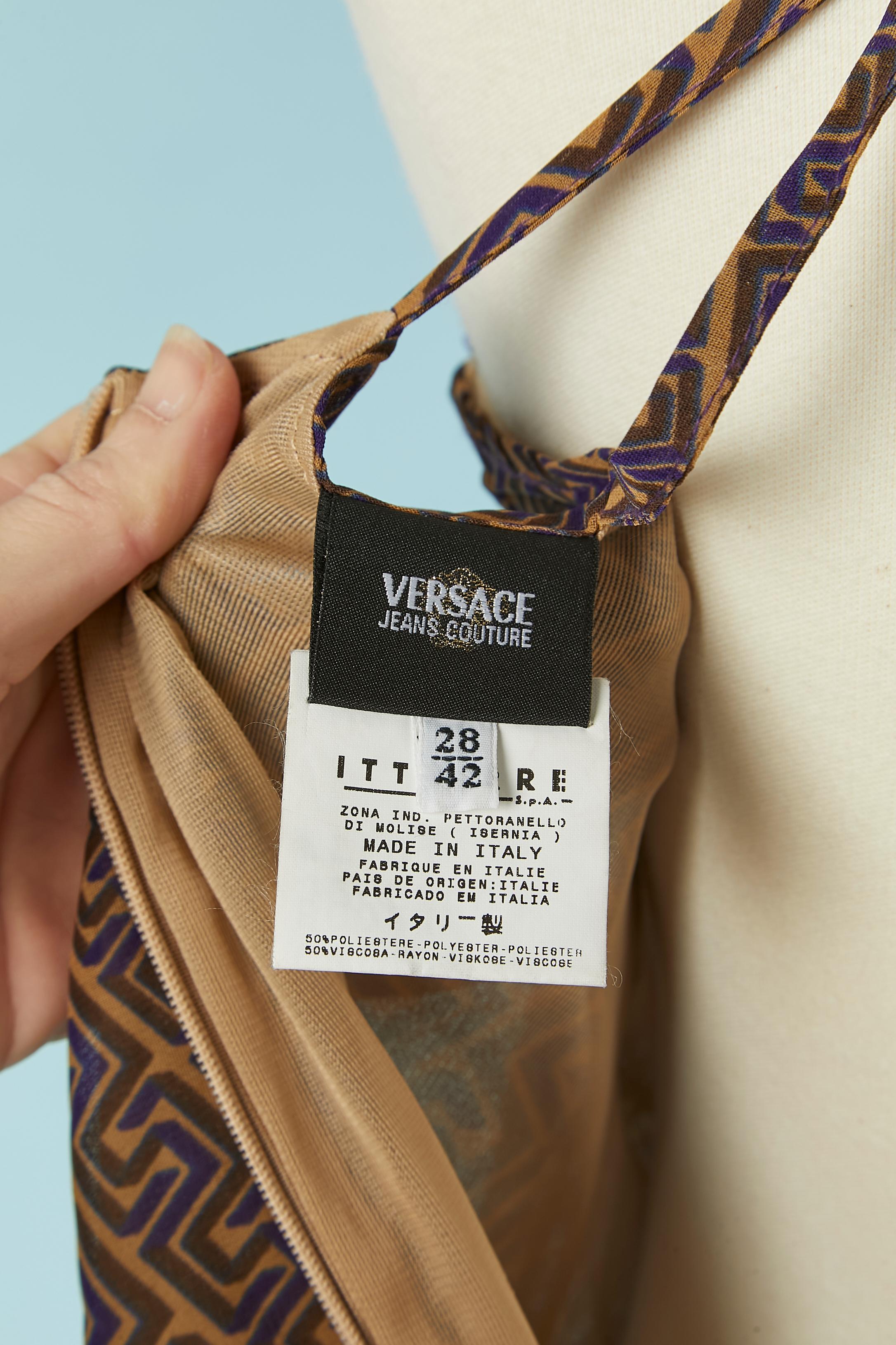 Sequin and print cocktail slip dress VERSACE JEANS COUTURE For Sale 3