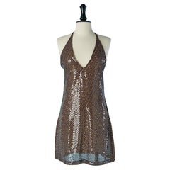 Cocktail-Slipkleid mit Pailletten und Druck VERSACE JEANS COUTURE