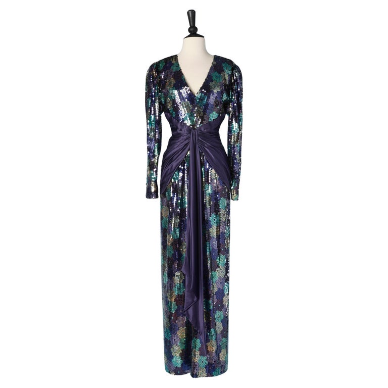 purple sequin wrap dress Landan Purple Sequin Wrap Over Maxi Dress Get That Trend