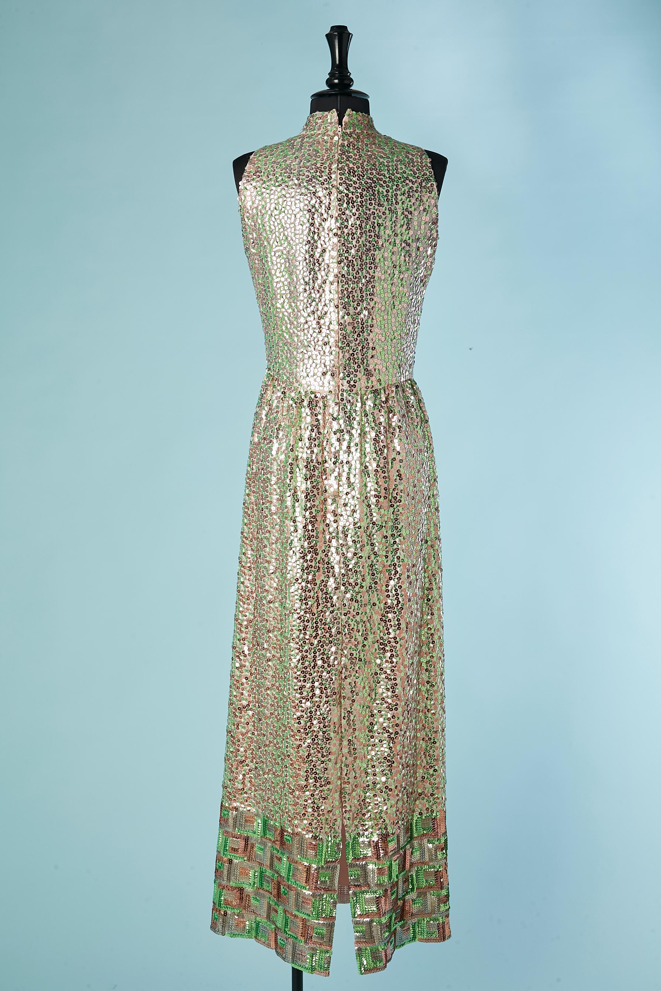 Sequin jacket and dress ensemble Alfred Bosand For Sale 2