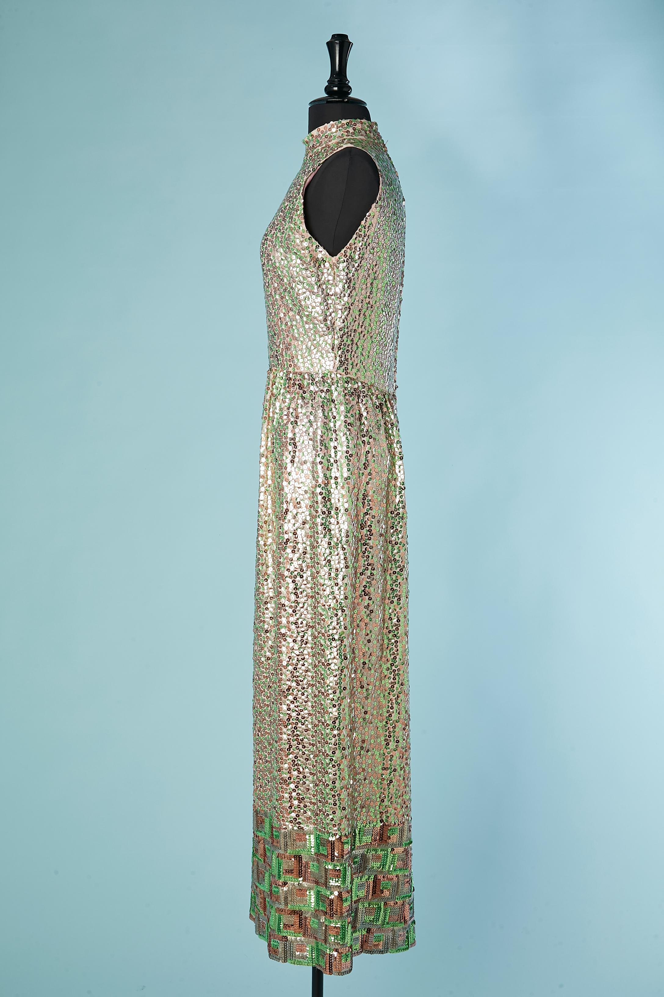 Sequin jacket and dress ensemble Alfred Bosand For Sale 3