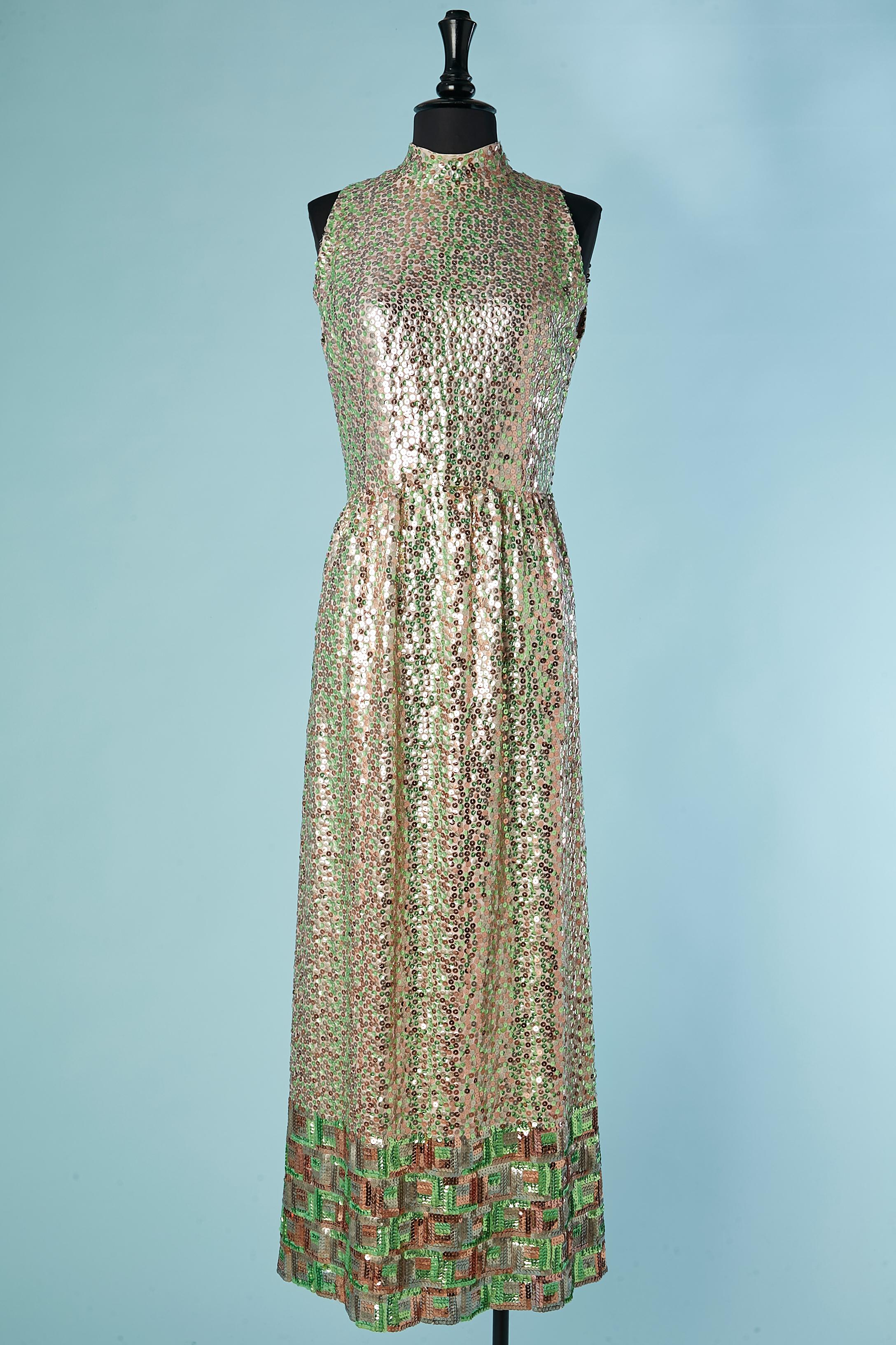 Sequin jacket and dress ensemble Alfred Bosand For Sale 4