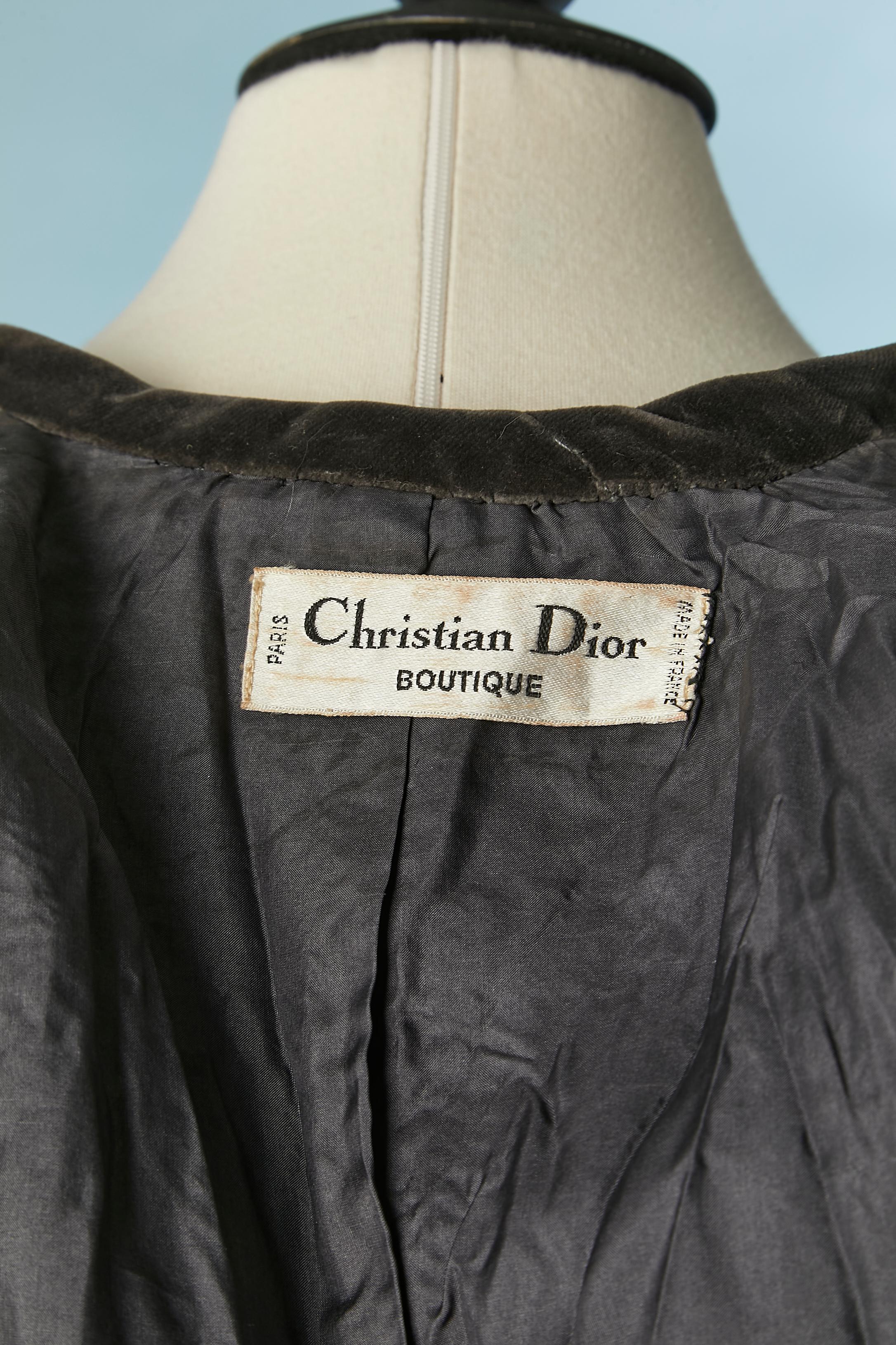 Sequin jacket and dress ensemble with velvet edge  Christian Dior Boutique For Sale 5