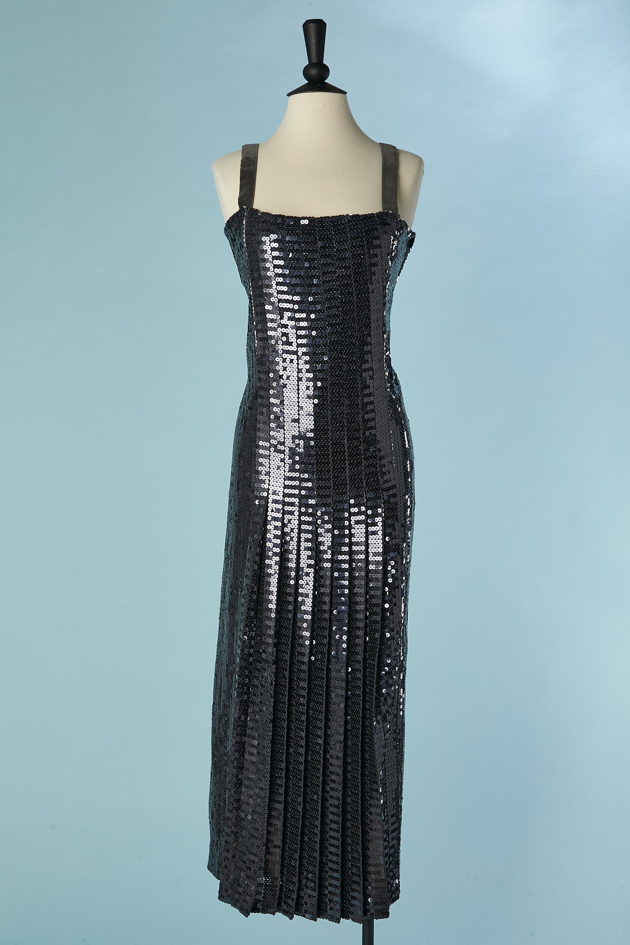 Sequin jacket and dress ensemble with velvet edge  Christian Dior Boutique For Sale 3