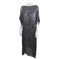 Pailletten Seide Chiffon Disco Ära Kleid