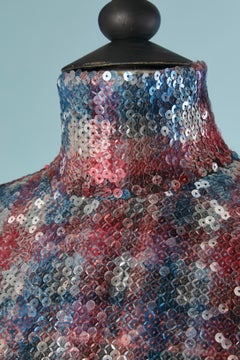 Sequin top with check pattern CHANEL