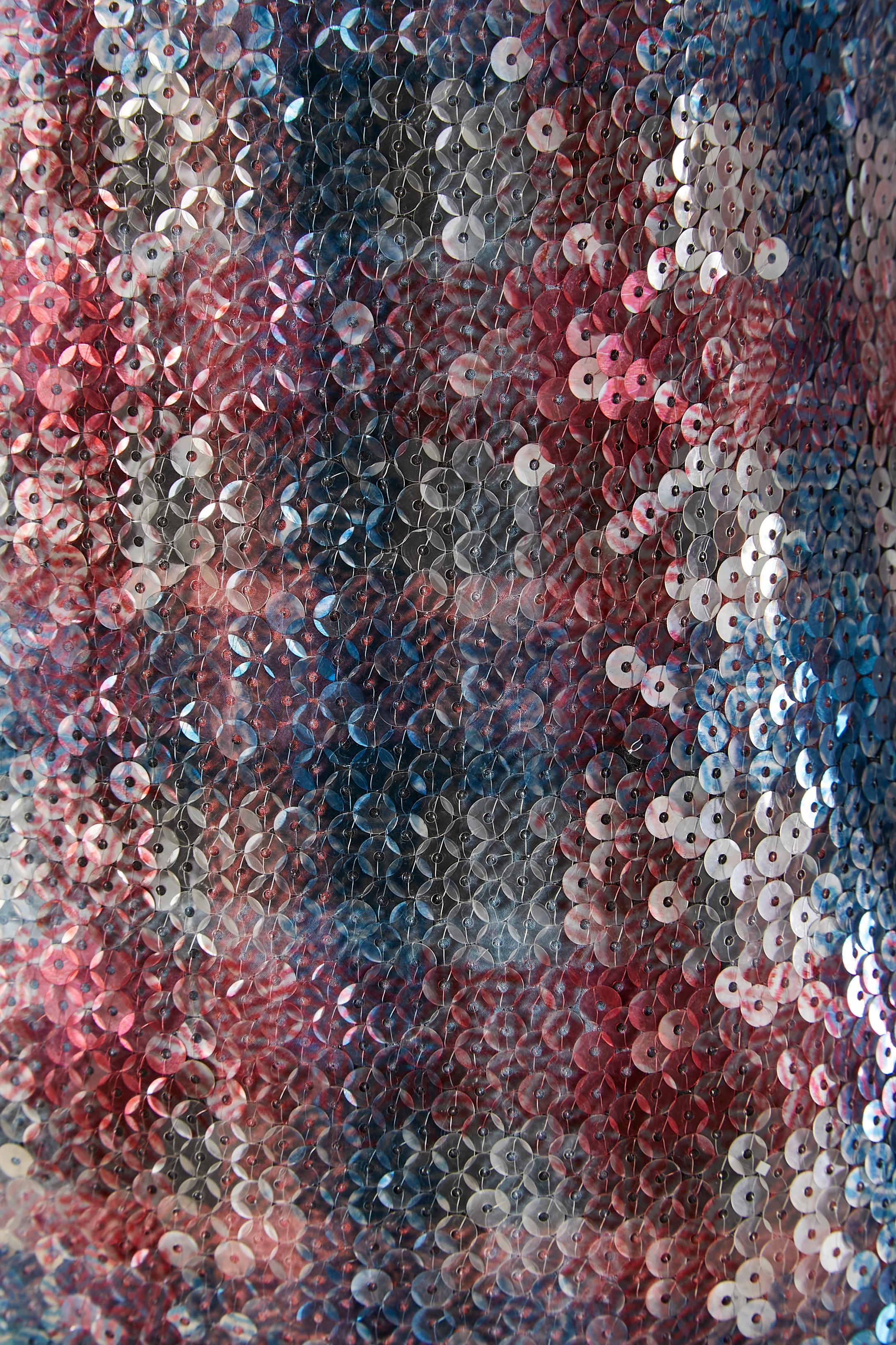 Top de lentejuelas con estampado de cuadros CHANEL en Excelente estado para la venta en Saint-Ouen-Sur-Seine, FR