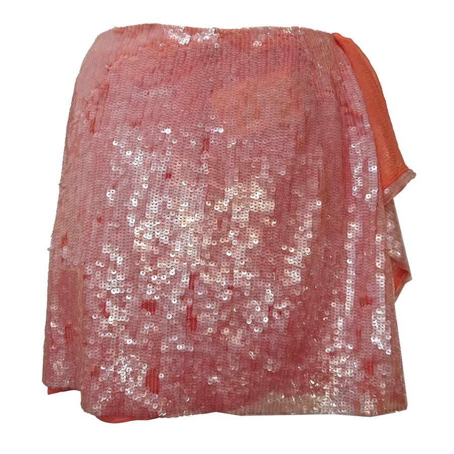 Jupon en nylon et soie Paillettes Couleur saumon Longueur totale cm 35 (1377 inches) Taille cm 33 (1299 inches)
