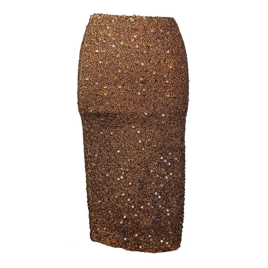 brown sequin skirt