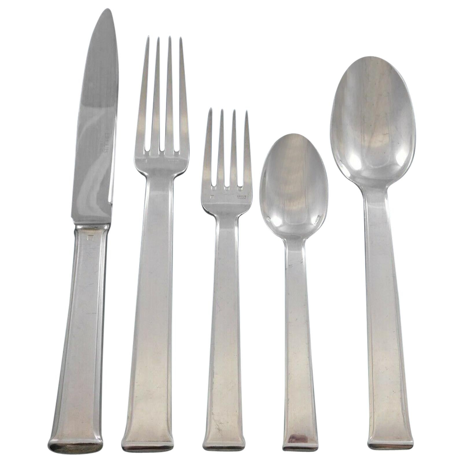 Sequoia by Ercuis Silver Plate Flatware Set Service Dinner, French, 22 Pieces